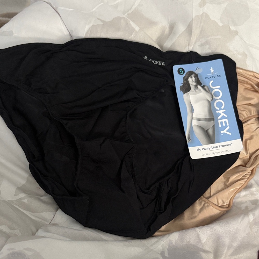 Jockey Women's Panties Nude and Black sz 5 2 pairs - Picture 4 of 4